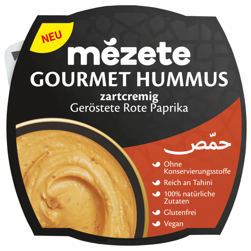 Mézete Gourmet Hummus geröstete rote Paprika 215g - 617241009664
