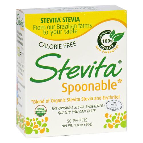 Stevita - Stevia - Spoonable - Certified Organic - 50 Packets - 0617928000250