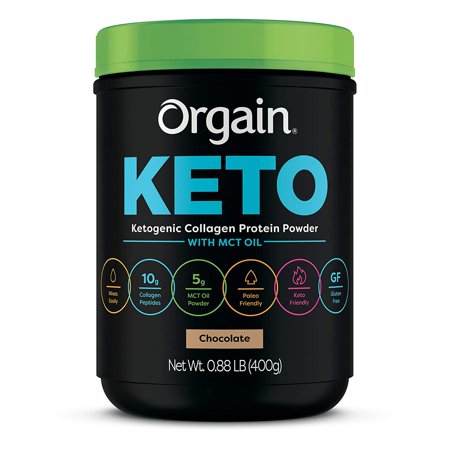 Orgain Keto Collagen Protein Powder with MCT Oil, Chocolate - Paleo Friendly, Grass Fed Hydrolyzed Collagen Peptides Type I and III, Dairy Free, Lactose Free, Gluten Free, Soy Free, 0.88 Pound - 617949781237