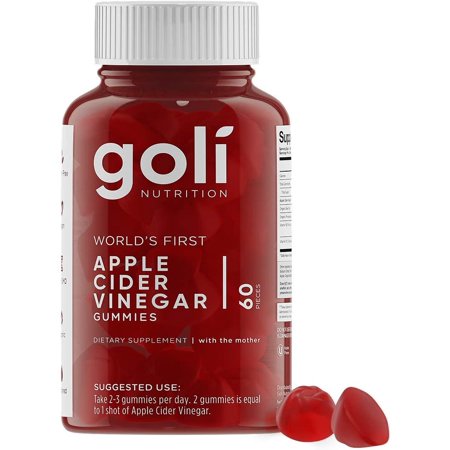 World's First Apple Cider Vinegar Gummy Vitamins by Goli Nutrition - Immunity, Detox & Weight - (1 Pack, 60 Count, with The Mother, Gluten-Free, Organic, Vegan, Vitamin B9, B12, Beetroot, Pomegranate) - 617949794732