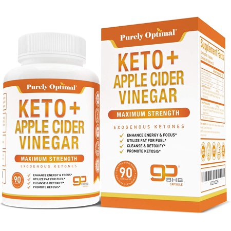 Premium Keto Pills + Apple Cider Vinegar Capsules with Mother - Utilize Fat for Energy w/Ketosis, Boost Energy & Focus, Manage Cravings, Detox, Metabolism Support - BHB Keto Diet Pills for Women, Men - 617949794886