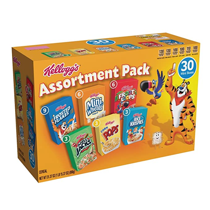 Kellogg's Jumbo Assortment Pack (32.7 oz., 30 ct.) (pack of 6) - 617999049035