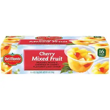 Del Monte Cherry Mixed Fruit (4 oz. cup, 16 ct.) (pack of 2) - 617999049806