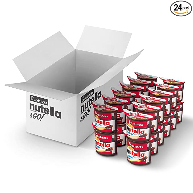 Nutella & GO—Hazelnut and Cocoa Spread with Breadsticks—Snack Pack for Kids—1.8 oz each—24 Pack - 617999052844