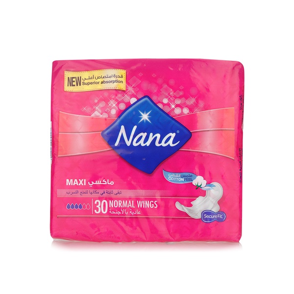 Nana maxi pads with normal wings x30 - Waitrose UAE & Partners - 6192400655226