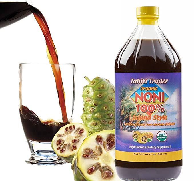  TAHITI TRADER Island Style High Potency Noni Juice - Pure Noni Fruit Juice Fermented To Vinegar - Organic Antioxidant Superfood Juice Supporting Energy & Body Health - (32oz, 1 Pack)  - 619470997613