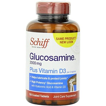 Schiff Glucosamine 2000mg with Vitamin D3 and Hyaluronic Acid Joint Supplement, 150 ct (Pack of 3) - 619915131466