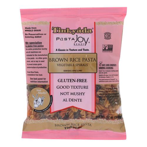 Tinkyada Brown Rice Pasta - Vegetable Spiral - Case Of 12 - 12 Oz - 0621683721251