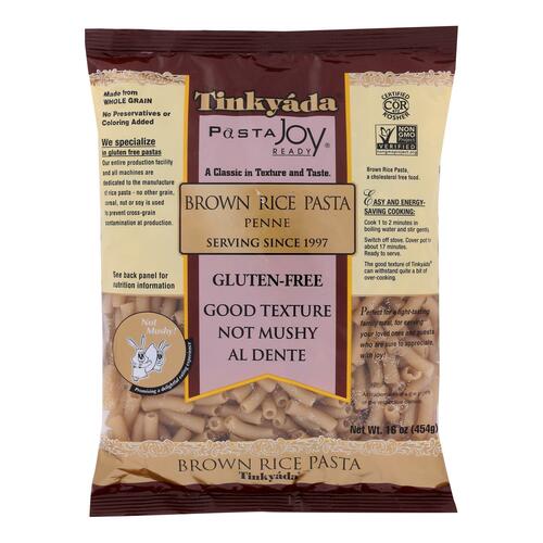 TINKYADA: Brown Rice Pasta Penne With Rice Bran, 16 oz - 0621683921156