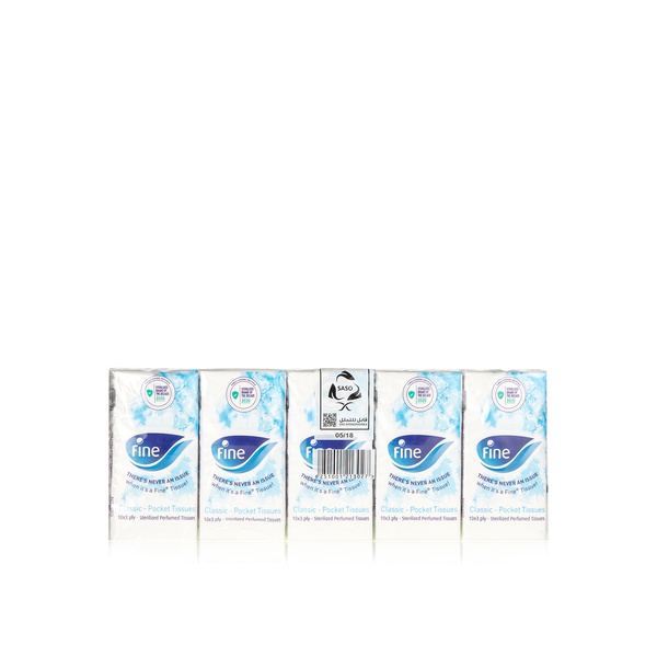 Fine pocket facial tissue fine 3-ply white tissues, pack of 10 - Waitrose UAE & Partners - 6251001213027