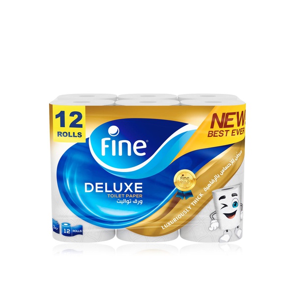 Fine Deluxe Toilet Paper 3-ply 12 rolls - Waitrose UAE & Partners - 6251001310429