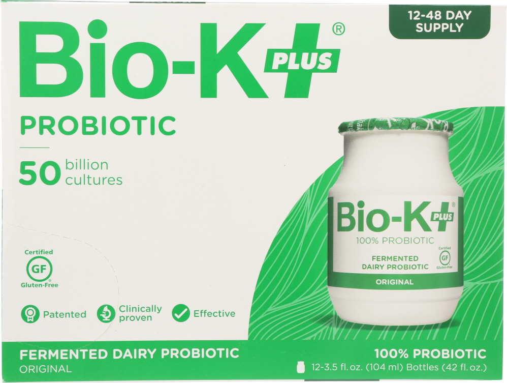 BIO K PLUS: Fermented Dairy Probiotic Original 12 Pack, 42 oz - 0626608000770