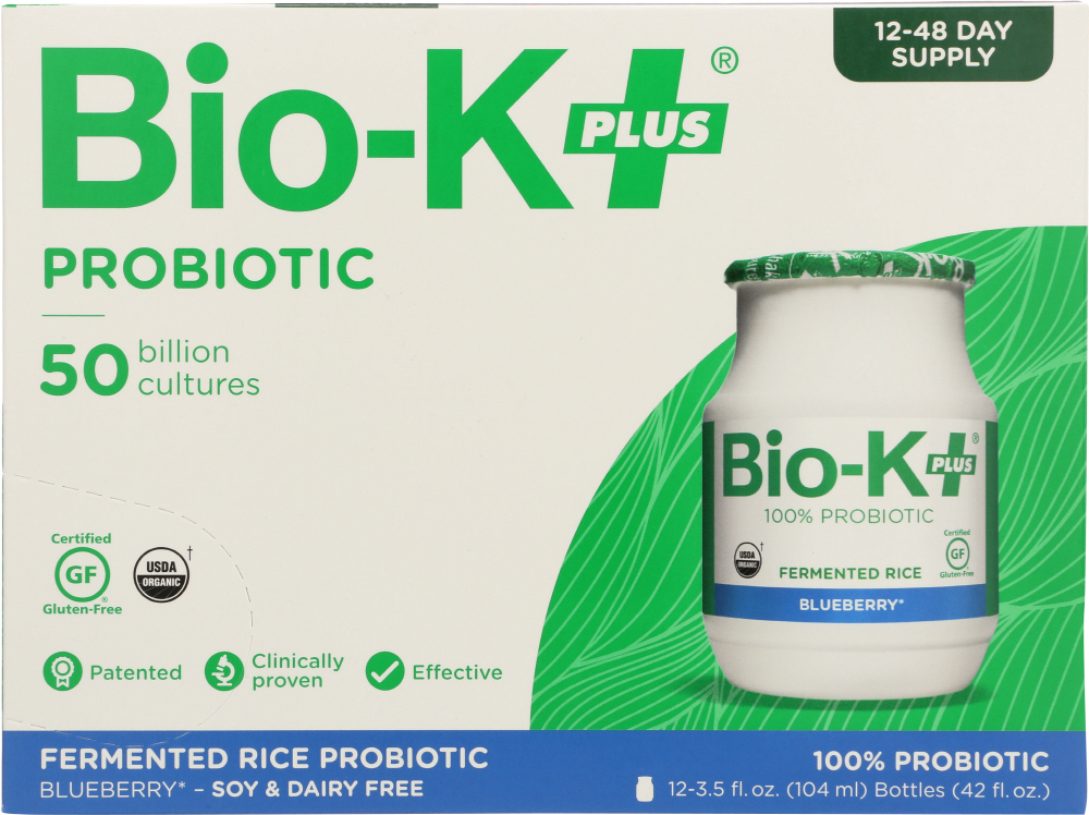 BIO K PLUS: Fermented Rice Probiotic Blueberry 12 Pack, 42 oz - 0626608002125