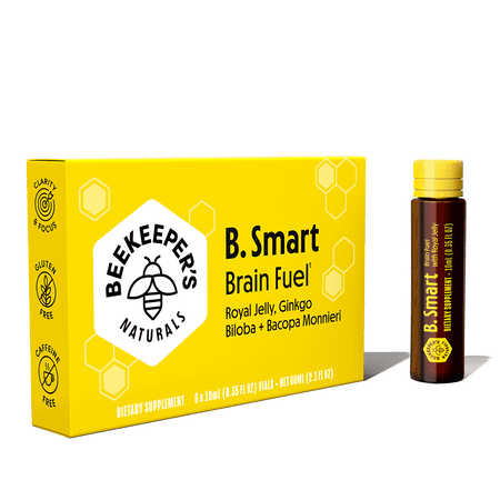 Beekeeper s Naturals B.Smart Brain Fuel Supplement Memory and Focus Liquid Vials 6-Pack - 628055142201