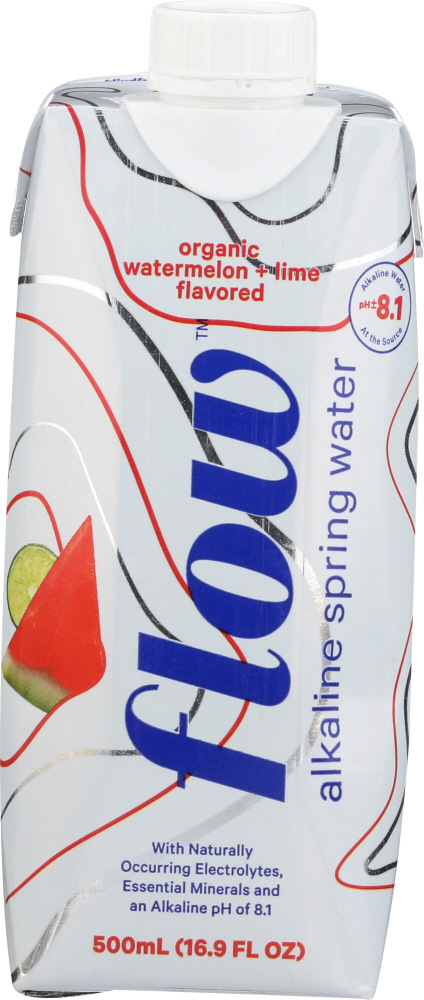 FLOW WATER: Water Alkaline Watermelon Lime, 16.9 oz - 0628055429647