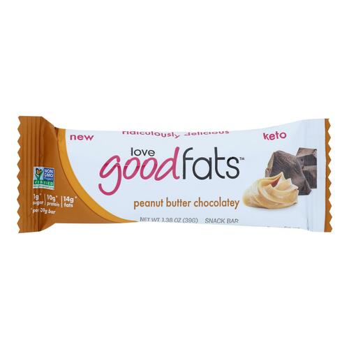LOVE GOOD FATS: Peanut Butter Chocolatey Bar, 1.38 oz - 0628055997504