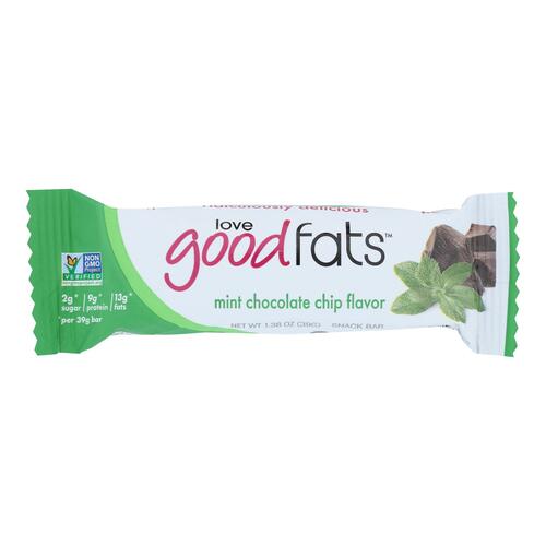 LOVE GOOD FATS: Mint Chocolate Chip Bar, 1.38 oz - 0628055997535