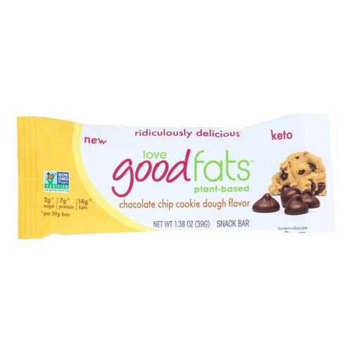 LOVE GOOD FATS: Chocolate Chip Cookie Dough Bar, 1.38 oz - 0628055997597