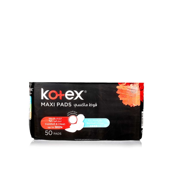 Kotex maxi pads with normal wings x50 - Waitrose UAE & Partners - 6281002431069