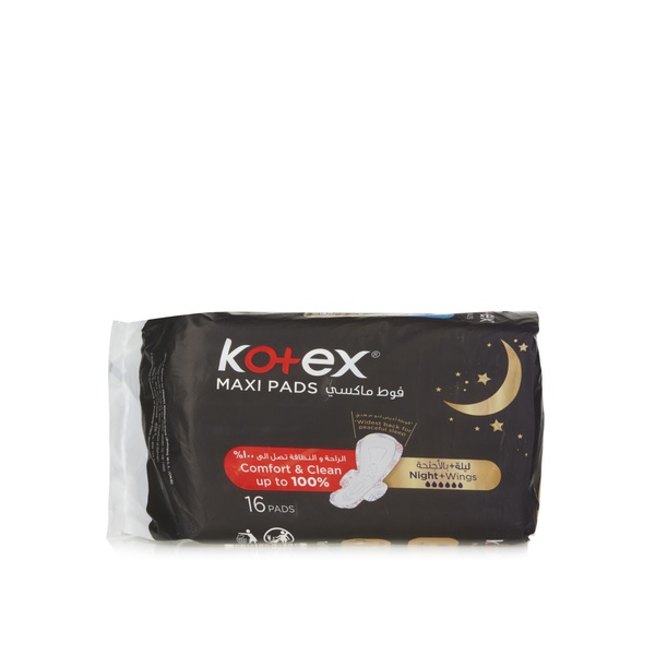 Kotex night time maxi pads x16 - Waitrose UAE & Partners - 6281002431380
