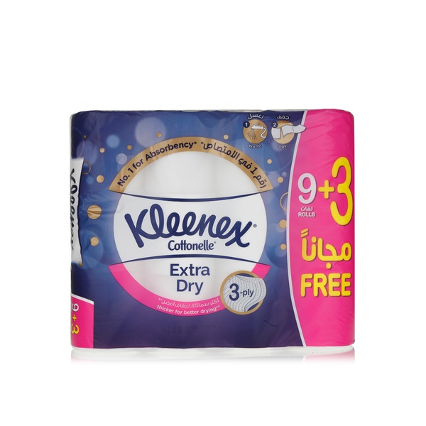 Kleenex extra dry 160 sheet 3ply x9+3 - Waitrose UAE & Partners - 6281002508204