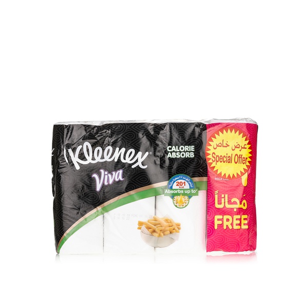Kleenex viva calorie absorb kitchen towels 3ply x3+1 - Waitrose UAE & Partners - 6281002508266