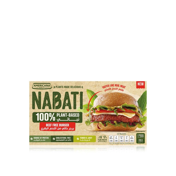 Americana Nabati beef-free burger 226g - Waitrose UAE & Partners - 6281050826701