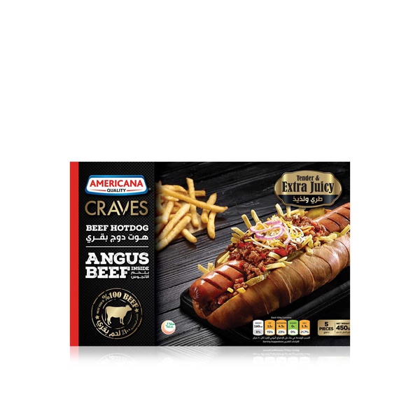 Americana Craves beef hotdog 450g - Waitrose UAE & Partners - 6281050826763