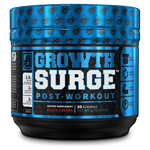 Growth Surge Post Workout Muscle Builder with Creatine, Betaine, L-Carnitine L-Tartrate - Daily Muscle Building & Recovery Supplement - 30 Servings, Black Cherry Flavor - 628250670622