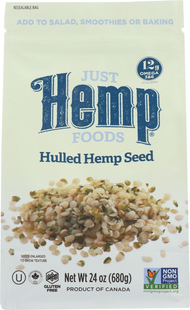 JUST HEMP FOODS: Hulled Hemp Seed, 24 oz - 0628356221216