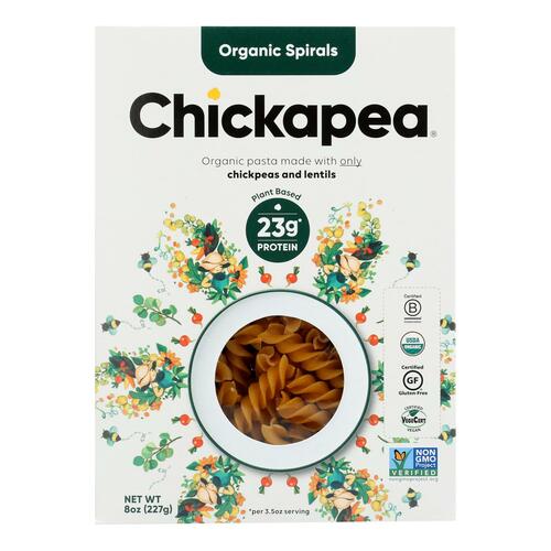 Chickapea Pasta - Pasta - Spirals - Case Of 6 - 8 Oz. - 628451868040