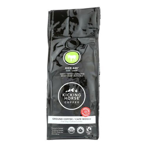 KICKING HORSE: Organic Kick Ass Dark Roast Ground Coffee, 10 oz - 0629070900135