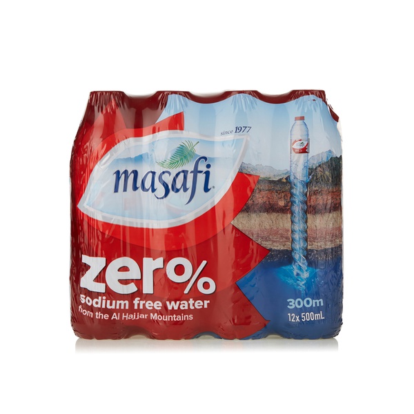 Masafi water zero sodium 500ml x12 - Waitrose UAE & Partners - 6291001014651