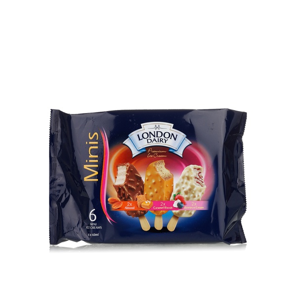 London Dairy almond caramel biscuit berry mini ice cream 6x60ml - Waitrose UAE & Partners - 6291003243554