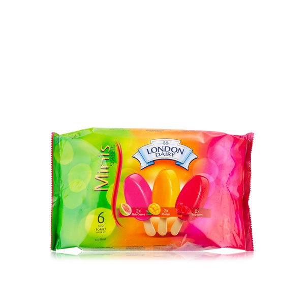 London Dairy pink guava, mango and raspberry mini sorbets 6x 50ml - Waitrose UAE & Partners - 6291003244582