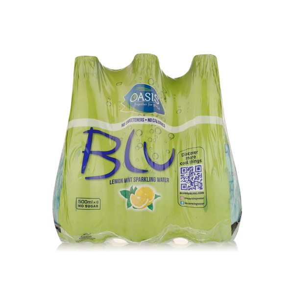 Oasis Blu lemon & mint sparkling water 6 x 500ml - Waitrose UAE & Partners - 6291021000597