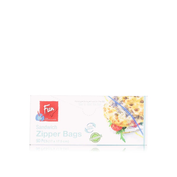 Fun sandwich zipper bags 17x17.5cm 50s - Waitrose UAE & Partners - 6291033004699