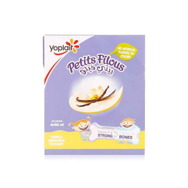 Yoplait Petits Filous vanilla drinking yoghurt 4x100ml - Waitrose UAE & Partners - 6291100853465