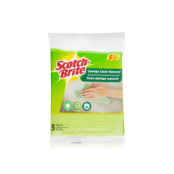 Scotch Brite natural sponge cloth x5 - Waitrose UAE & Partners - 6291103657565