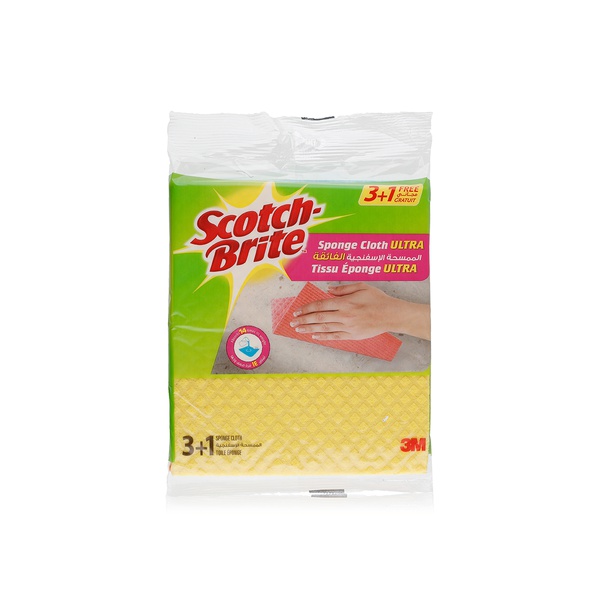 Scotch Brite ultra sponge cloth x4 - Waitrose UAE & Partners - 6291103658821