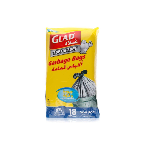 Glad drawstring XXL garbage bags 100x125cm 220 ltr x18 - Waitrose UAE & Partners - 6291105650069