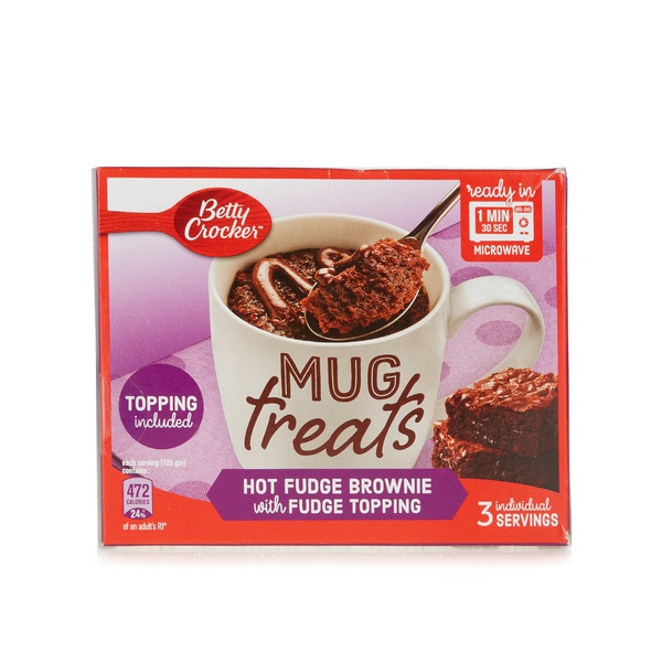 Betty Crocker Mug Treats hot fudge brownie mix with fudge topping x3 300g - Waitrose UAE & Partners - 6291105691178