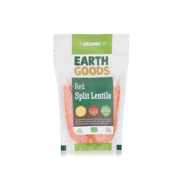 Earth Goods organic red split lentils 340g - Waitrose UAE & Partners - 6291107558356