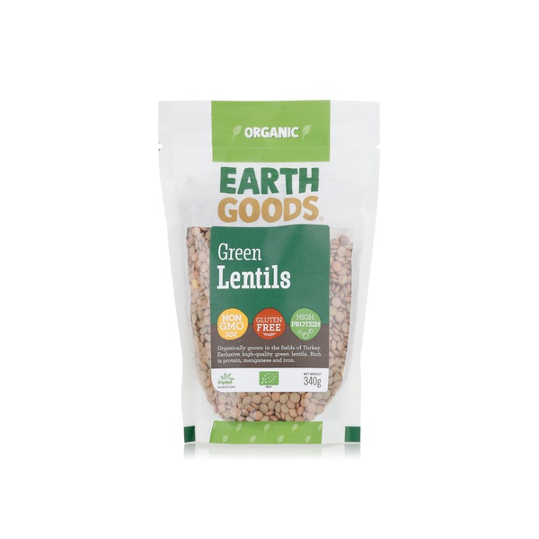 Earth Goods organic green lentils 340g - Waitrose UAE & Partners - 6291107558394
