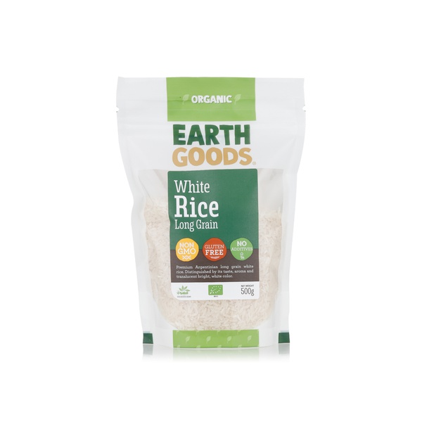Earth Goods organic white rice long grain 500g - Waitrose UAE & Partners - 6291107558455