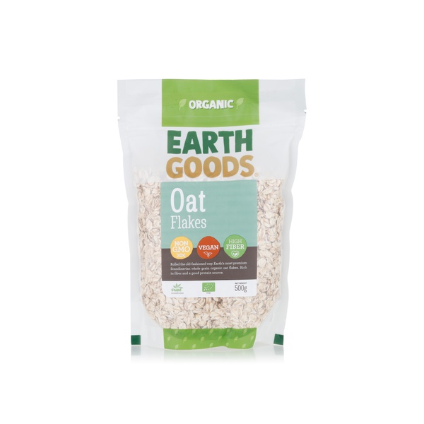 Earth Goods organic vegan oat flakes 500g - Waitrose UAE & Partners - 6291107558752