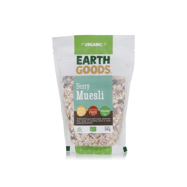 Earth Goods organic gluten free and vegan berry muesli 340g - Waitrose UAE & Partners - 6291107558851