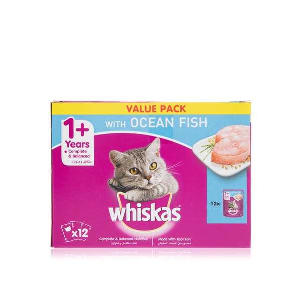 Whiskas Cat Wet Food Adult Ocean Fish Pouch 80g x 12s - Waitrose UAE & Partners - 6294001832812