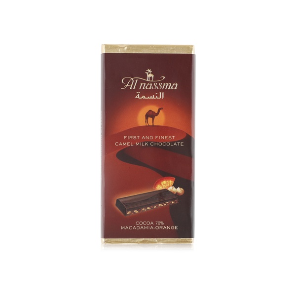 Al Nassma camel milk chocolate with macadamia and orange 70g - Waitrose UAE & Partners - 6294007310192