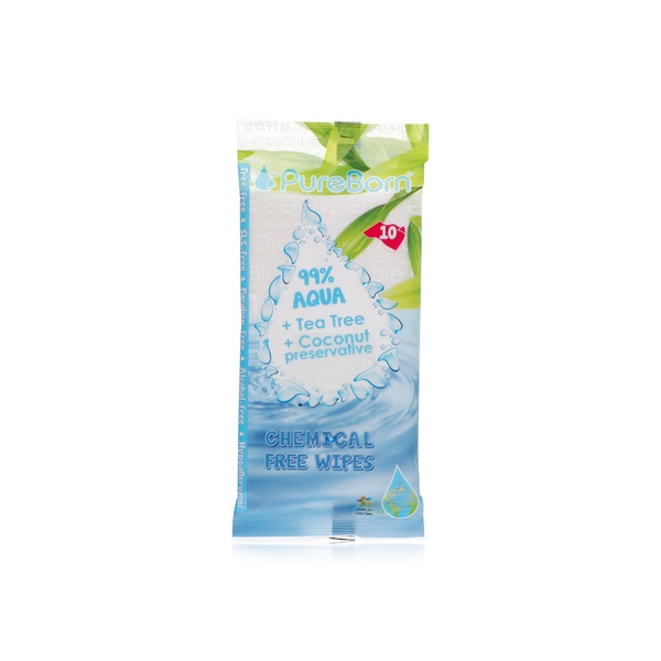 Pure Born chemical free baby wipes x10 - Waitrose UAE & Partners - 6294016059112